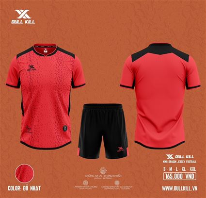 Áo Bóng Đá không Logo Dullkill King Đỏ Nhạt